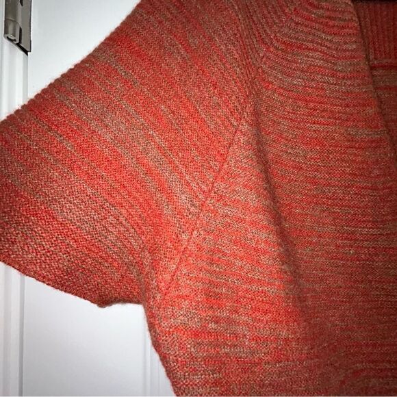 Nordstrom Collection Button Front Wrap Short Sleeve Ribbed Cashmere Sweater Top - Picture 2 of 6